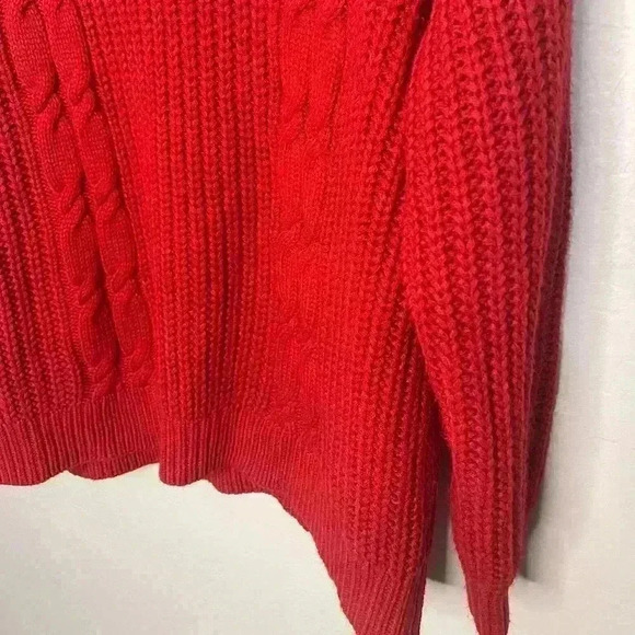 Torrid Red Cable Knit Sweater Black Satin Tie 2 2X 18/20 - Picture 5 of 8